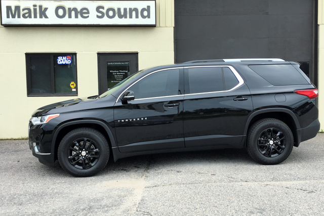 2018 Chev Traverse with professional window tint in North Bay